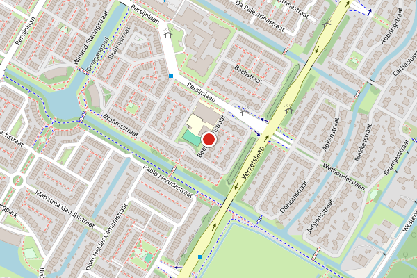 Brandweer-melding op Beethovenstraat, Purmerend op 7 juli, kaart-overzicht