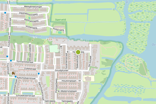 Ambulance-melding op Hazenweg, Landsmeer op 7 juli, kaart-overzicht