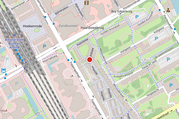 Brandweer-melding op Haardstee, Amsterdam op 7 juli, kaart-overzicht