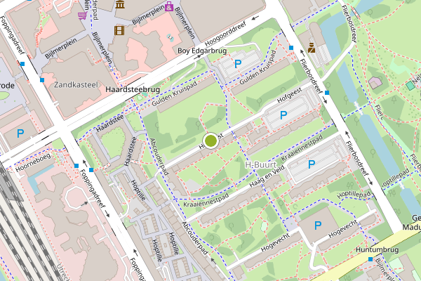 Ambulance-melding op Hofgeest, Amsterdam op 7 juli, kaart-overzicht