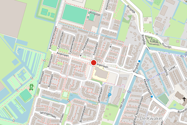 Brandweer-melding op Anjerlaan, De Kwakel op 8 juli, kaart-overzicht