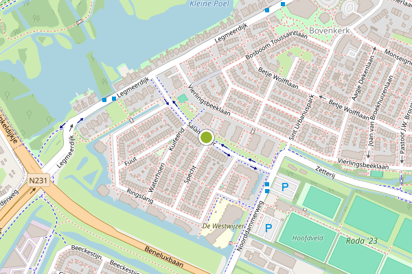Ambulance-melding op Salamander, Amstelveen op 7 juli, kaart-overzicht