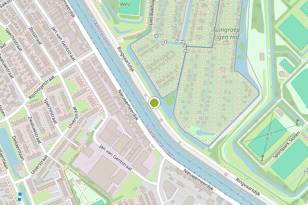 Ambulance-melding op Ringvaartdijk, Amsterdam op 8 juli, kaart-overzicht