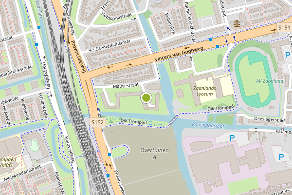 Ambulance-melding op Mauvestraat, Zaandam op 8 mei, kaart-overzicht
