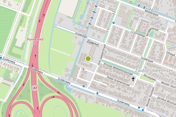 Ambulance-melding op Zuiderhof, Zuidoostbeemster op 7 juli, kaart-overzicht