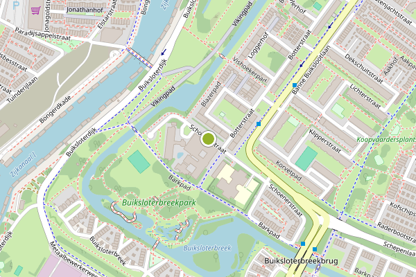 Ambulance-melding op Schoenerstraat, Amsterdam op 8 mei, kaart-overzicht