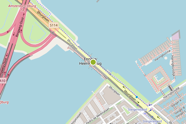 Ambulance-melding op IJburglaan, Amsterdam op 8 mei, kaart-overzicht