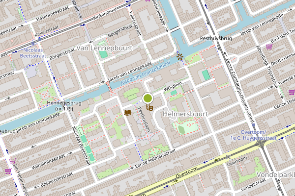 Ambulance-melding op Ketelhuisplein, Amsterdam op 8 mei, kaart-overzicht