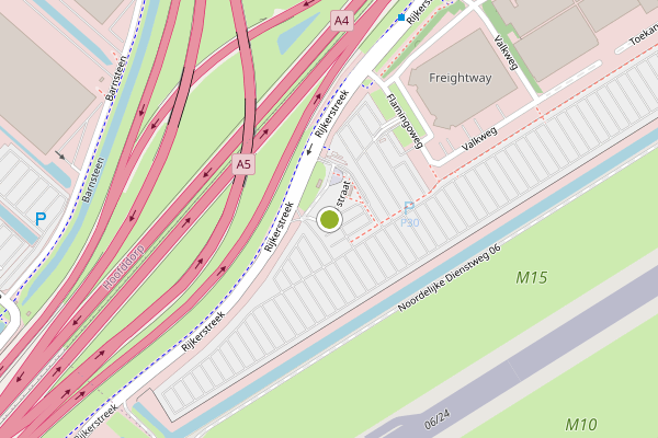 Ambulance-melding op P30 straat, Schiphol op 8 mei, kaart-overzicht