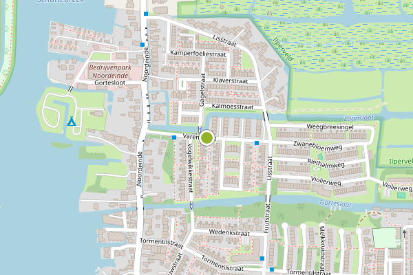 Ambulance-melding op Varenstraat, Landsmeer op 8 juli, kaart-overzicht