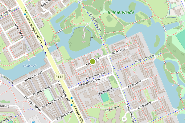 Ambulance-melding op Kantershof, Amsterdam op 8 juli, kaart-overzicht