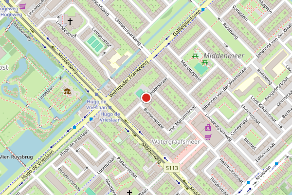 Brandweer-melding op Fraunhoferstraat, Amsterdam op 9 juli, kaart-overzicht