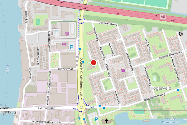 Brandweer-melding op Ereprijsweg, Zaandam op 9 juli, kaart-overzicht