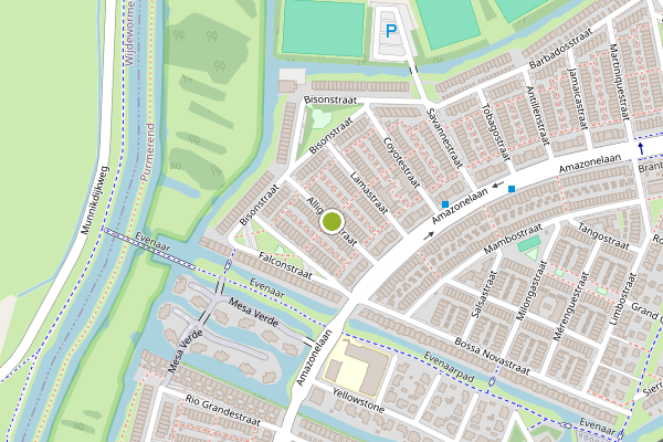 Ambulance-melding op Alligatorstraat, Purmerend op 8 juli, kaart-overzicht