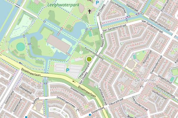 Ambulance-melding op Leeghwaterpark, Purmerend op 8 juli, kaart-overzicht