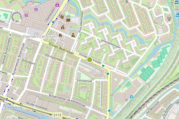 Ambulance-melding op Prinses Beatrixlaan, Diemen op 9 juli, kaart-overzicht