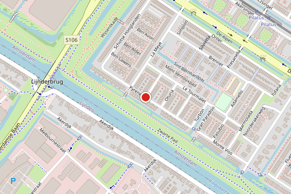Brandweer-melding op Pyreneeen, Amsterdam op 9 juli, kaart-overzicht