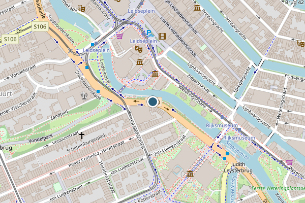 Politie-melding op Stadhouderskade, Amsterdam op 9 juli, kaart-overzicht