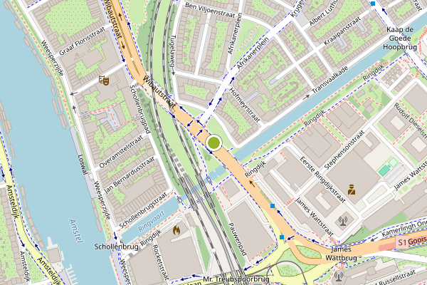 Ambulance-melding op Wibautstraat, Amsterdam op 9 juli, kaart-overzicht