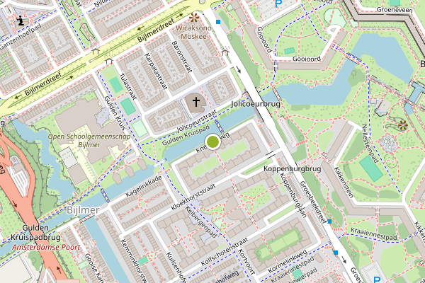 Ambulance-melding op Kneppelweg, Amsterdam op 9 mei, kaart-overzicht
