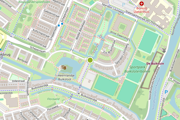 Ambulance-melding op Spyridon Louisweg, Amsterdam op 10 juli, kaart-overzicht