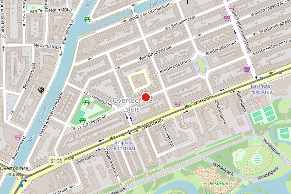 Brandweer-melding op Eerste Helmersstraat, Amsterdam op 10 juli, kaart-overzicht