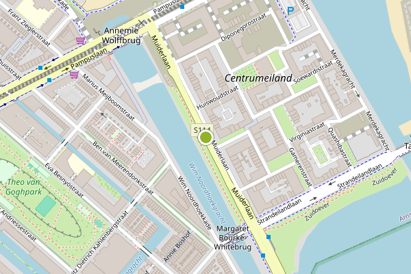 Ambulance-melding op Muiderlaan, Amsterdam op 10 juli, kaart-overzicht