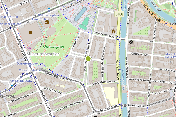 Ambulance-melding op Johannes Vermeerstraat, Amsterdam op 10 juli, kaart-overzicht