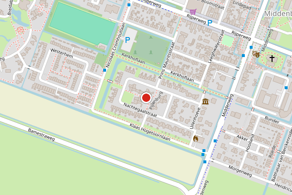 Brandweer-melding op Pijlenburg, Middenbeemster op 10 juli, kaart-overzicht
