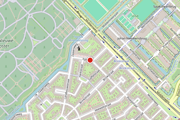 Brandweer-melding op Egstraat, Amsterdam op 10 juli, kaart-overzicht