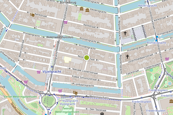 Ambulance-melding op Noorderstraat, Amsterdam op 10 juli, kaart-overzicht