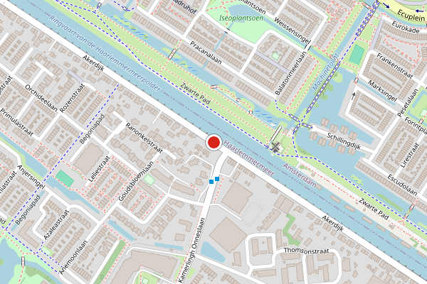 Brandweer-melding op Akerdijk, Badhoevedorp op 10 juli, kaart-overzicht