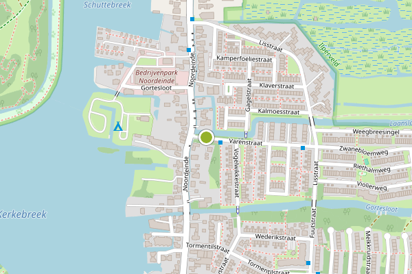 Ambulance-melding op Varenstraat, Landsmeer op 9 mei, kaart-overzicht