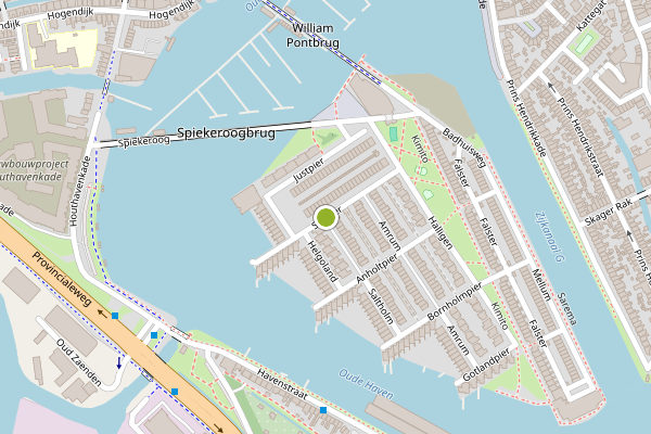 Ambulance-melding op Syltpier, Zaandam op 9 mei, kaart-overzicht