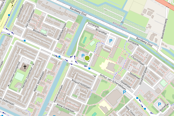 Ambulance-melding op Brusselflat, Uithoorn op 9 mei, kaart-overzicht