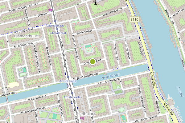 Ambulance-melding op Granaatstraat, Amsterdam op 11 juli, kaart-overzicht