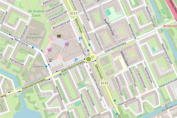 Ambulance-melding op Volendammerweg, Amsterdam op 11 juli, kaart-overzicht