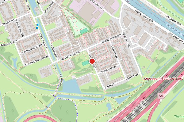 Brandweer-melding op Windestraat, Badhoevedorp op 11 juli, kaart-overzicht