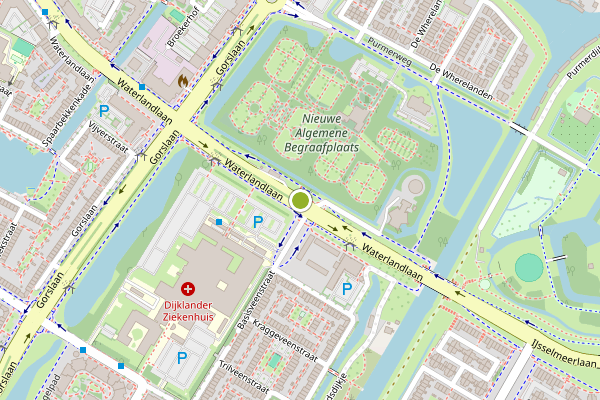 Ambulance-melding op Waterlandlaan, Purmerend op 11 juli, kaart-overzicht