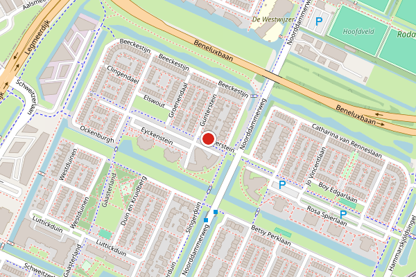 Brandweer-melding op Gunterstein, Amstelveen op 11 juli, kaart-overzicht