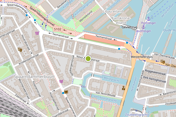 Ambulance-melding op Nova Zemblastraat, Amsterdam op 9 mei, kaart-overzicht