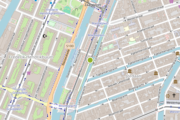 Ambulance-melding op Westerkade, Amsterdam op 11 juli, kaart-overzicht