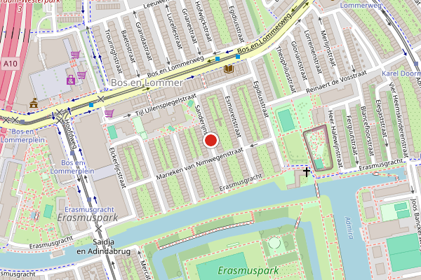 Brandweer-melding op Sanderijnstraat, Amsterdam op 11 juli, kaart-overzicht