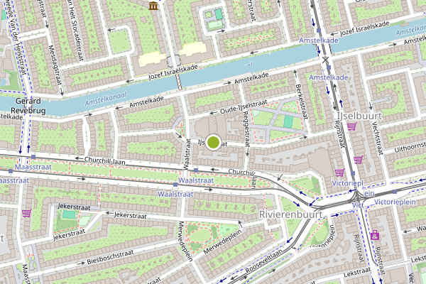 Ambulance-melding op IJselstraat, Amsterdam op 11 juli, kaart-overzicht