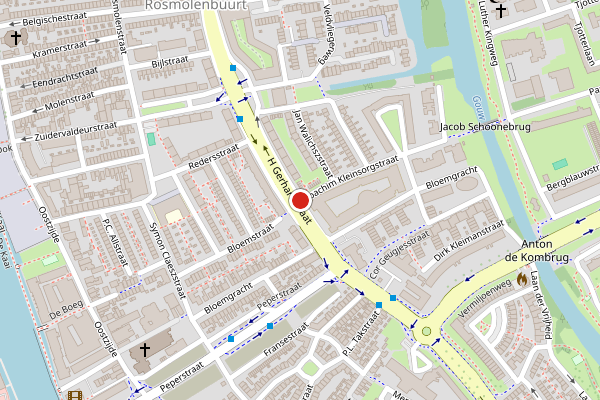 Brandweer-melding op H Gerhardstraat, Zaandam op 11 juli, kaart-overzicht
