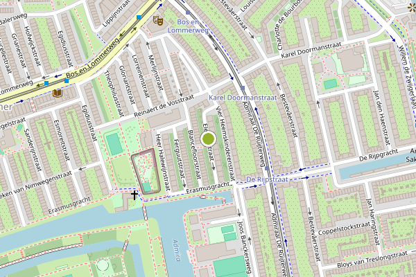 Ambulance-melding op Elegaststraat, Amsterdam op 9 mei, kaart-overzicht