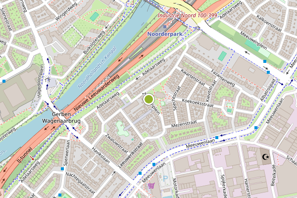 Ambulance-melding op Zwanenplein, Amsterdam op 9 mei, kaart-overzicht