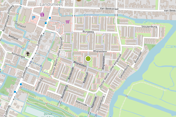 Ambulance-melding op Rhijnestein, Landsmeer op 11 juli, kaart-overzicht