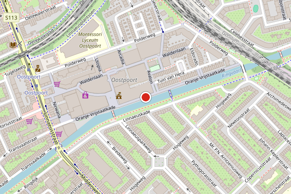 Brandweer-melding op Oranje-Vrijstaatkade, Amsterdam op 12 juli, kaart-overzicht