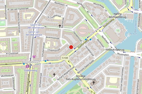 Brandweer-melding op Verdistraat, Amsterdam op 12 juli, kaart-overzicht